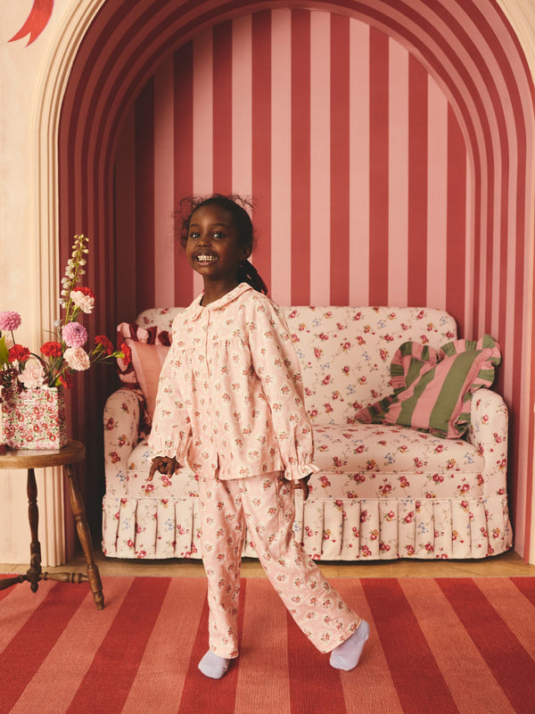 Pink Cath Kidston Woven Button Through Floral Pyjamas