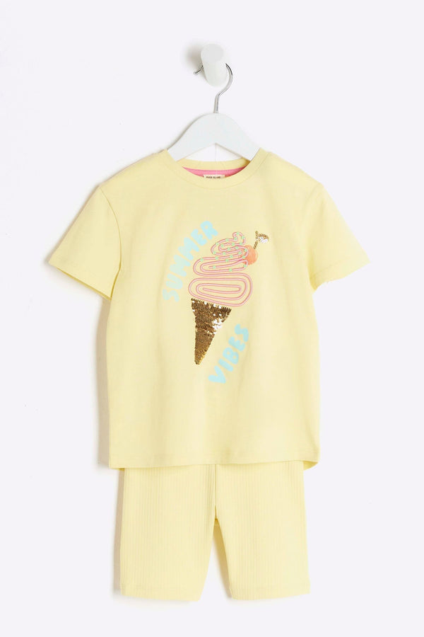 Yellow River Island Girls Summer T-Shirt and Shorts Set