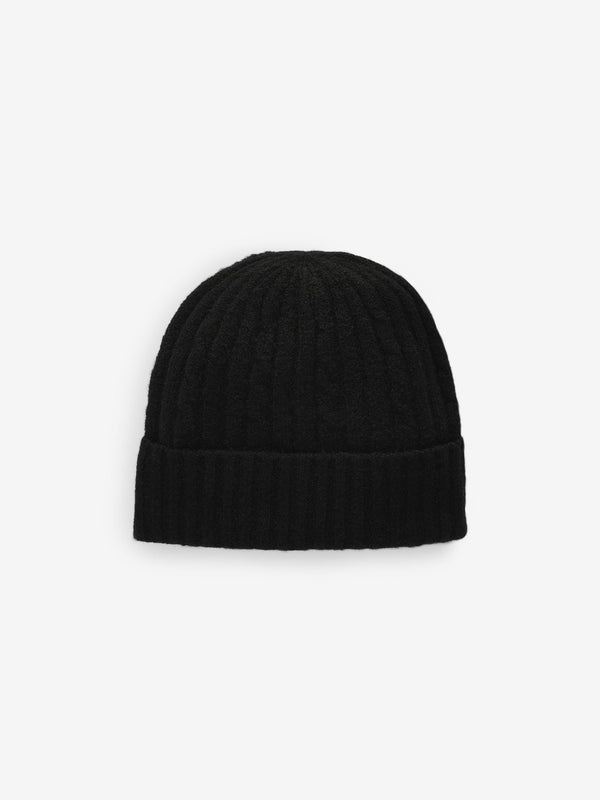 Black Cable Knit Beanie Hat (1-16yrs)