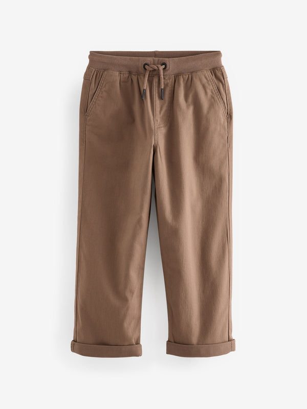 Tan Brown Wide Fit Rib Waist Pull-On Trousers (3-16yrs)