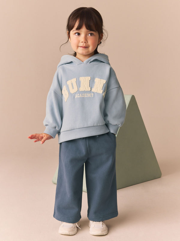 Blue Hoodie And Wide Leg Joggers Set (3mths-7yrs)