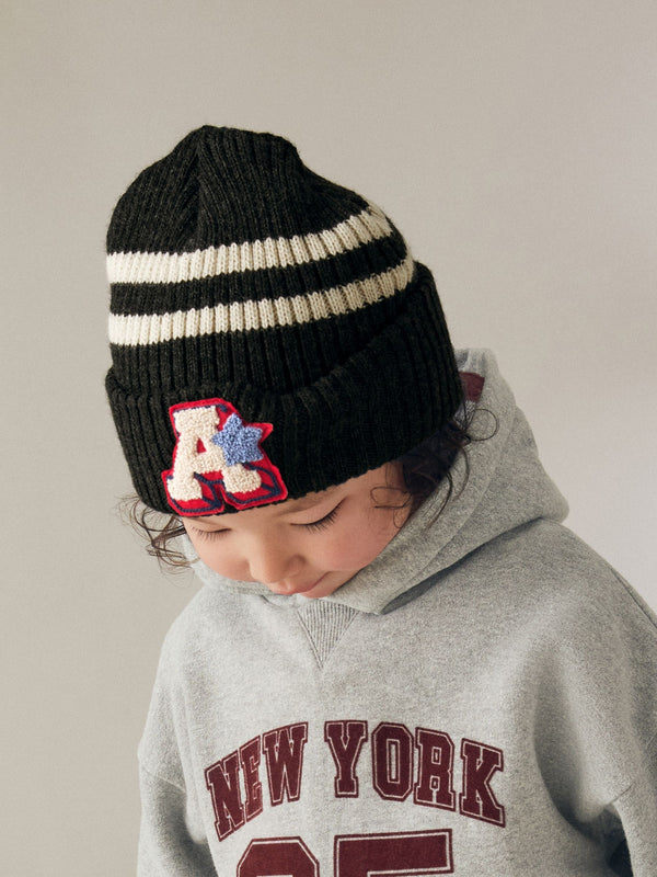 Navy Blue Varsity Beanie Hat (1-16yrs)