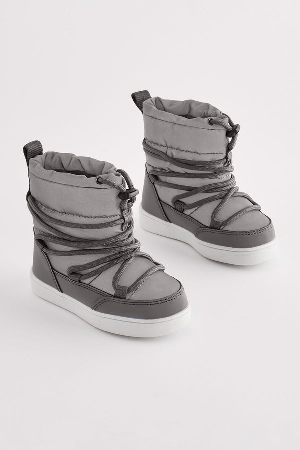 Grey Thermal Thinsulate™ Lined Quilted Water Resistant Boots