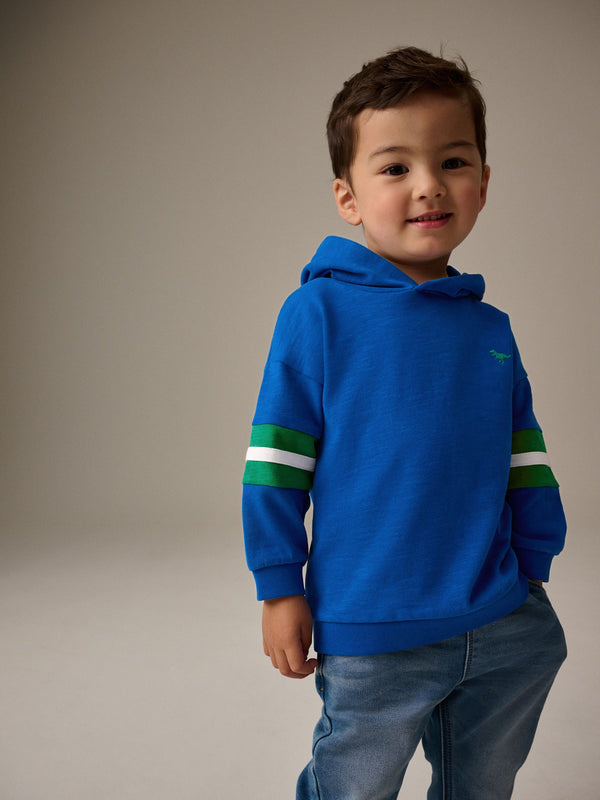 Cobalt Blue 100% Cotton Long Sleeve Soft Touch Hoodie (3mths-7yrs)