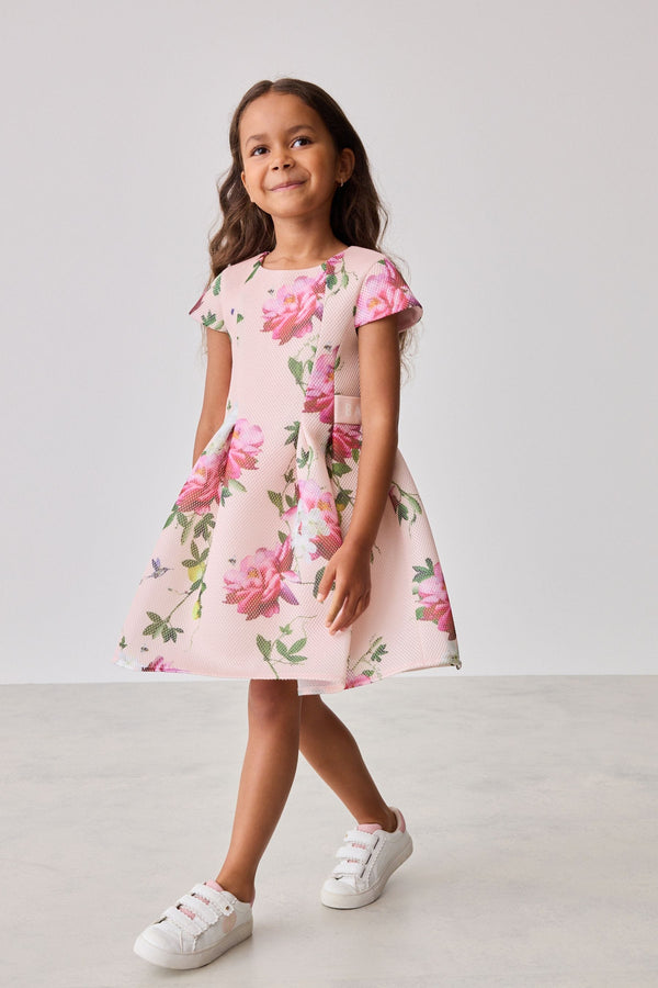 Baker by Ted Baker Floral Pink Airtex Scuba Dress