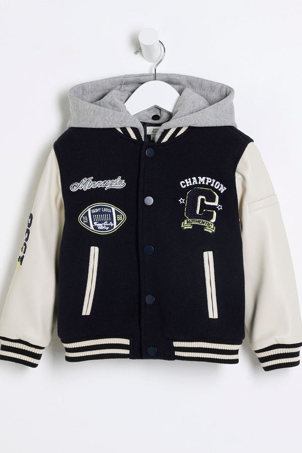 River Island Boys Mono Varsity Bomber Jacket