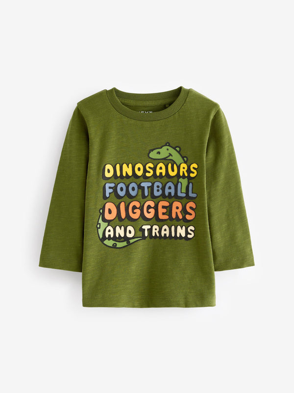 Green Dinosaur Long Sleeve Character T-Shirt (3mths-7yrs)