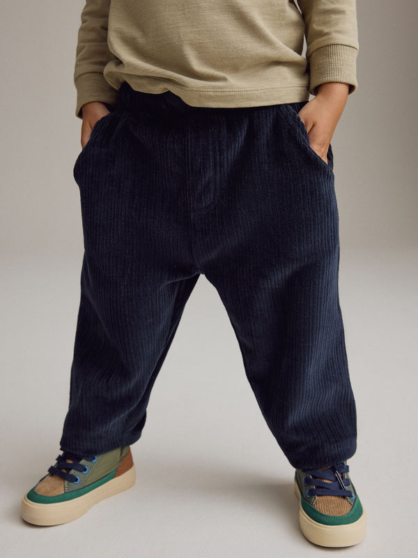 Navy Blue Cord Straight Joggers (3mths-7yrs)