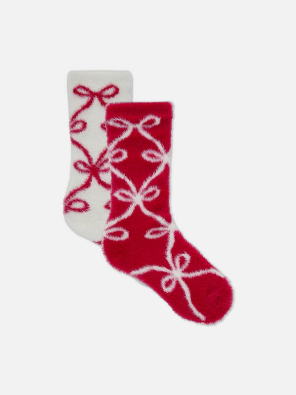 Primark Women 2pk Fluffy Bow Socks