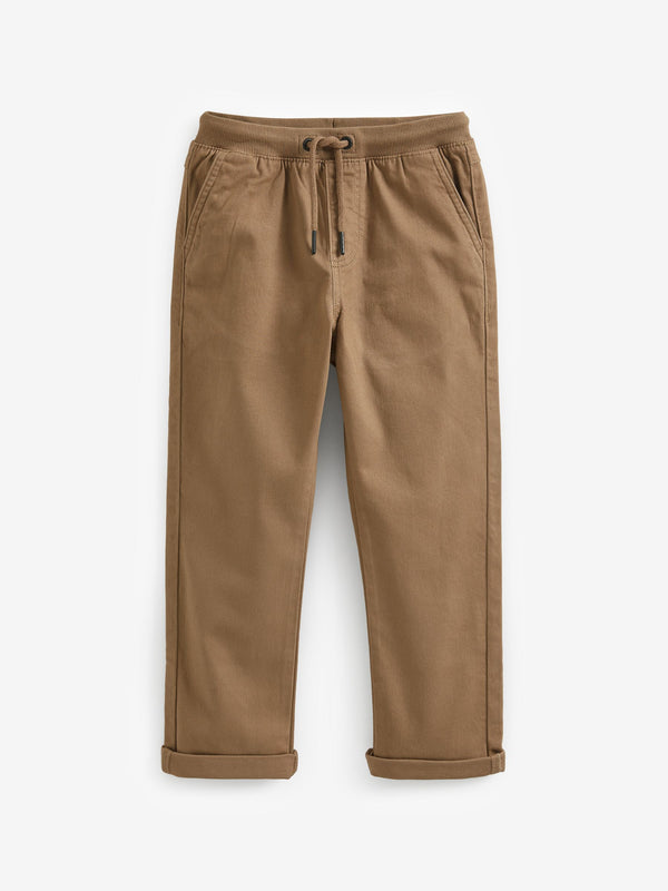Tan Brown Regular Fit Rib Waist Pull-On Trousers (3-16yrs)
