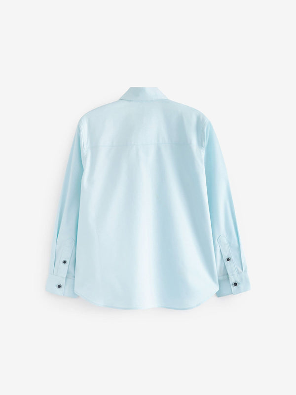 Blue Long Sleeve Smart Trimmed Shirt (3-16yrs)