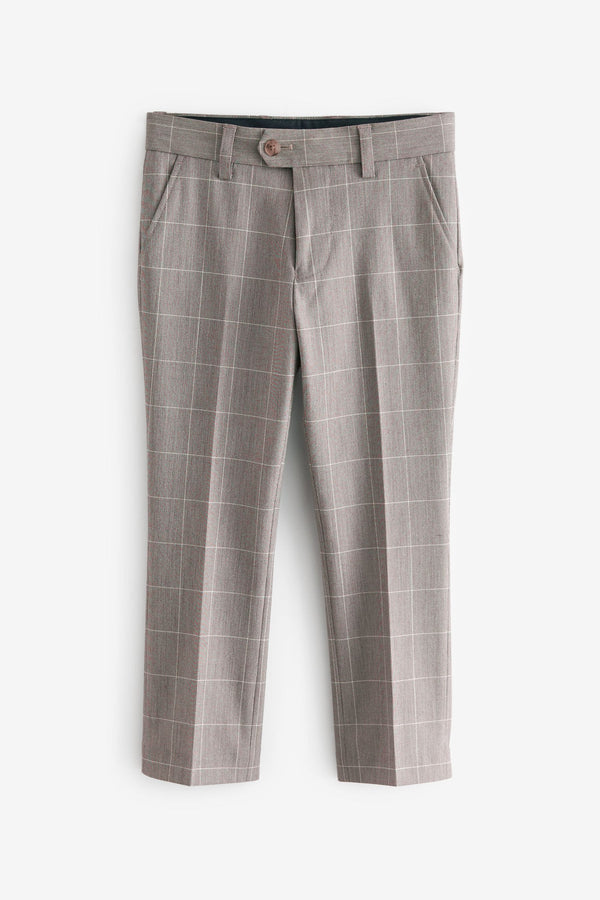 Neutral Check Suit Trousers (12mths-16yrs)