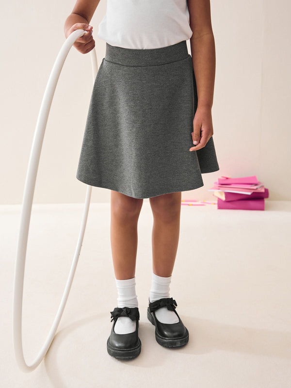 Grey Pull-On School Skort with Jersey Stretch (3-17yrs)