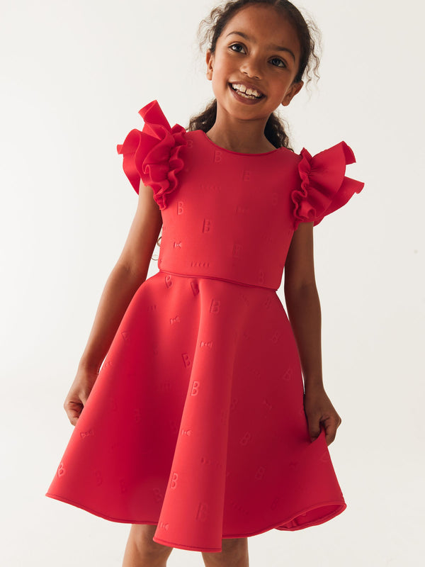 Baker by Ted Baker Frilled Embossed Scuba Dress