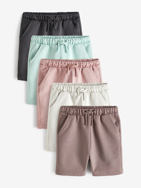 Mineral Blue/Charcoal/Light Grey Jersey Shorts 5 Pack (3mths-7yrs)
