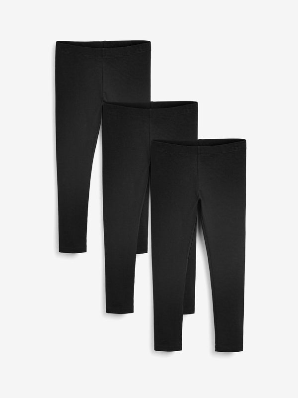 Black Long Length Leggings 3 Pack (3-16yrs)