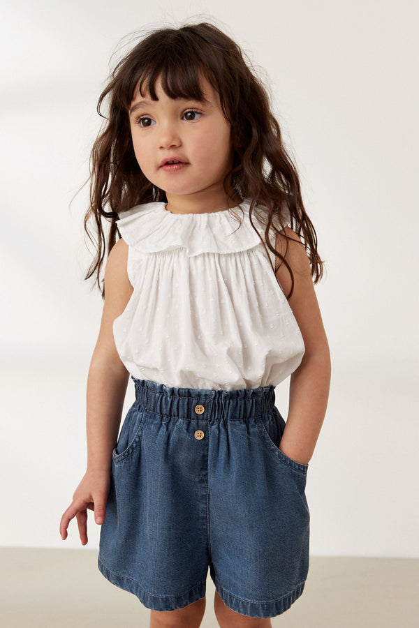 Denim Dark Wash Button Shorts (3mths-7yrs)