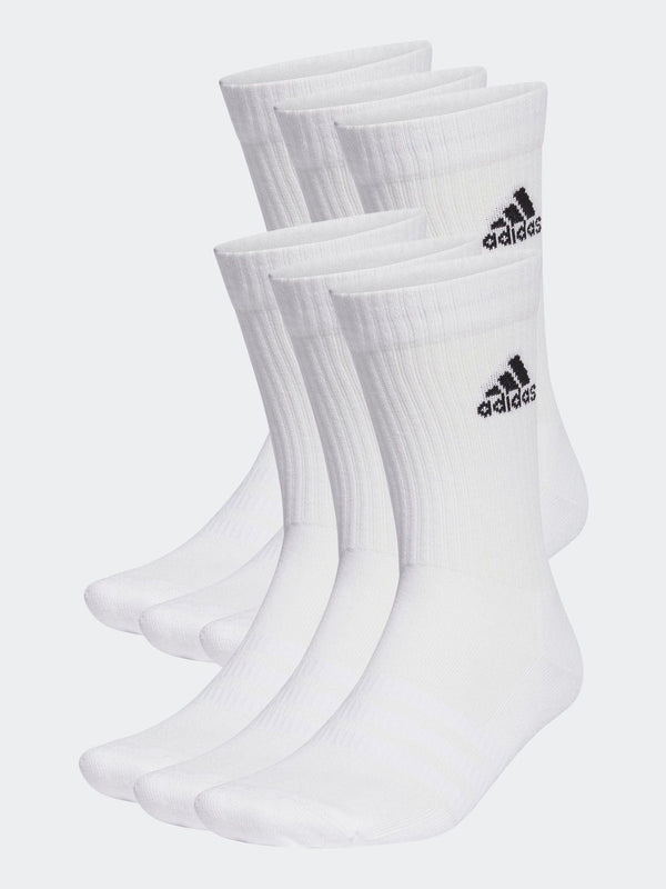 adidas White Cushioned Crew Socks 6 Pack
