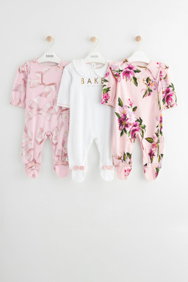 Pink Baker by Ted Baker Sleepsuit 3 Pack