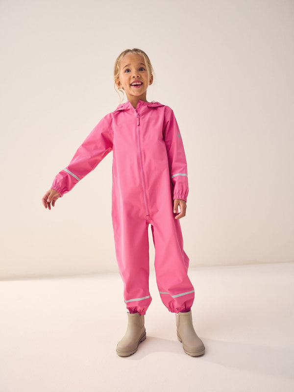 Pink Zip Hooded Waterproof Puddlesuit (12mths-10yrs)