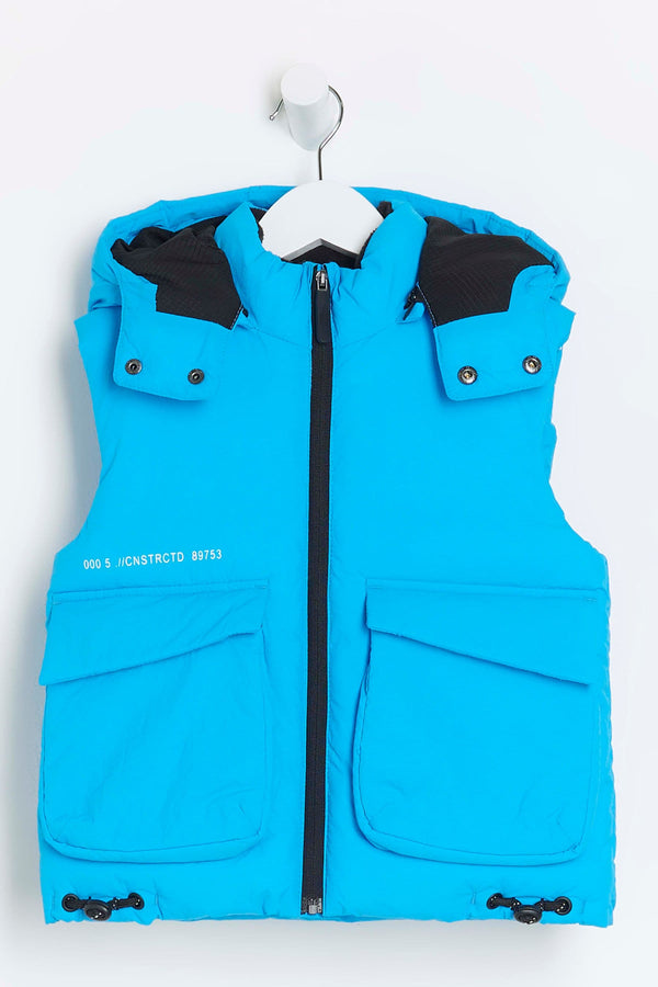 River Island Blue Mini Boys Padded Gilet