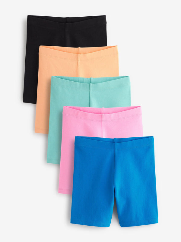 Black/Blue/Pink/Multi 5 Pack Cycle Shorts (3-16yrs)