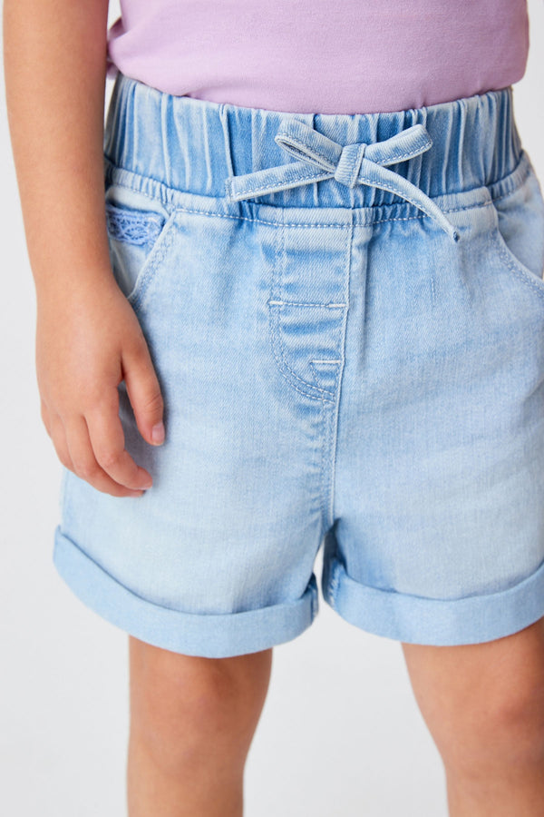 Denim Light Wash Elasticated Waist Shorts (3mths-10yrs)