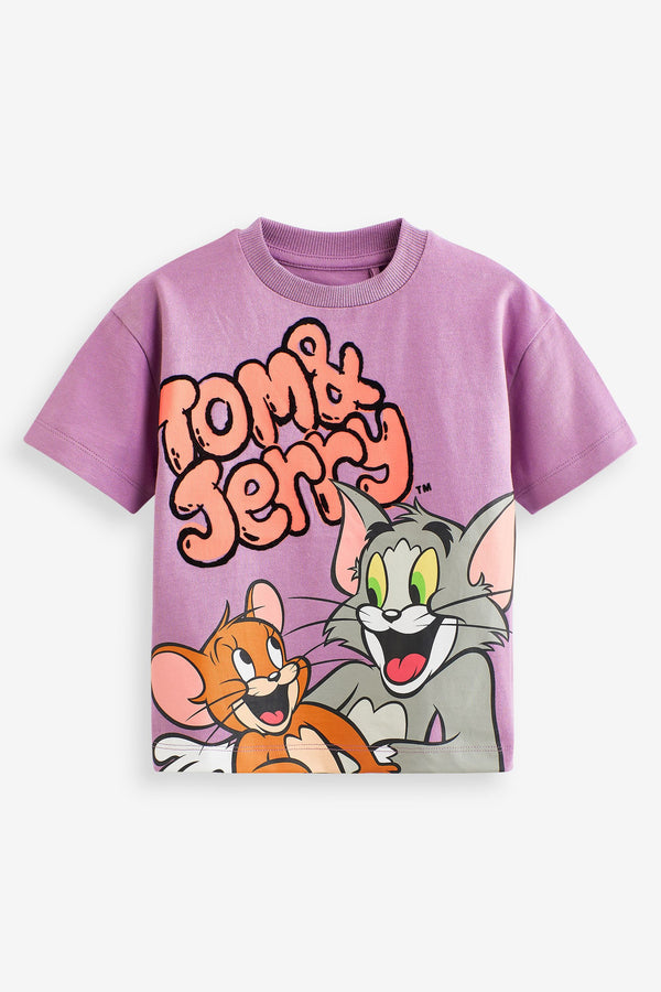 Copy Tom and Jerry Purple Short Sleeve License T-Shirt