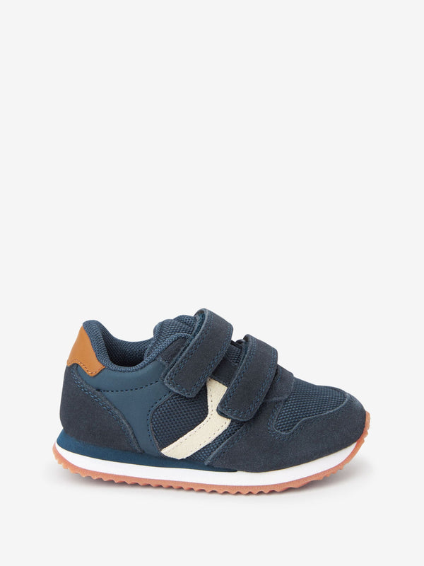 Navy Standard Fit (F) Double Strap Trainers