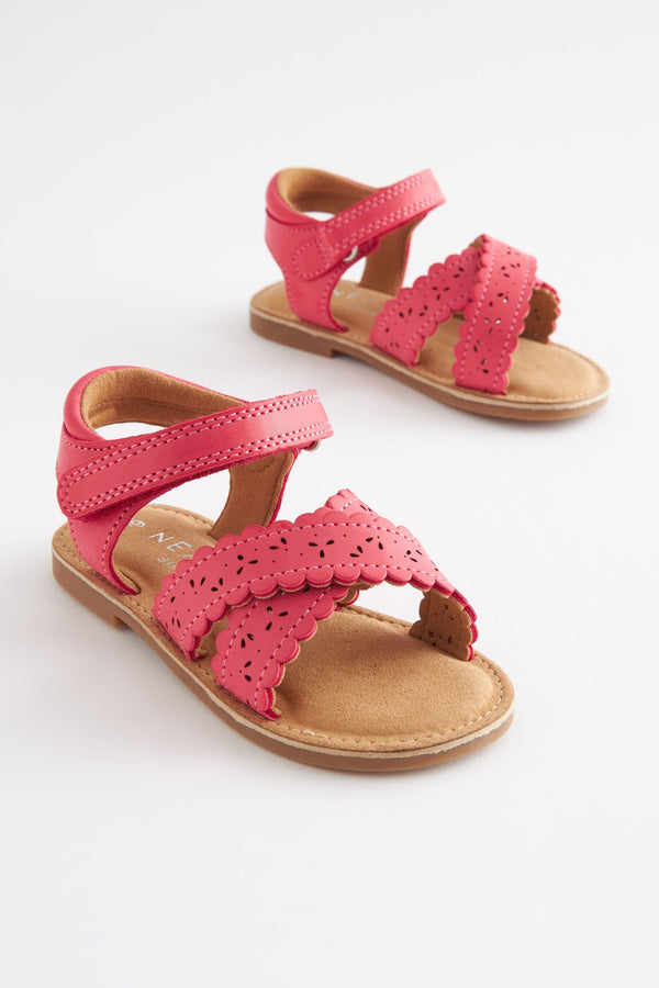 Pink Cross Strap Sandals