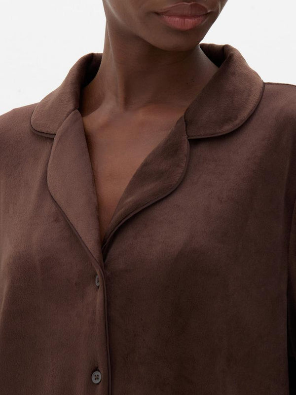 Women boyfriend velour pyjamas brown