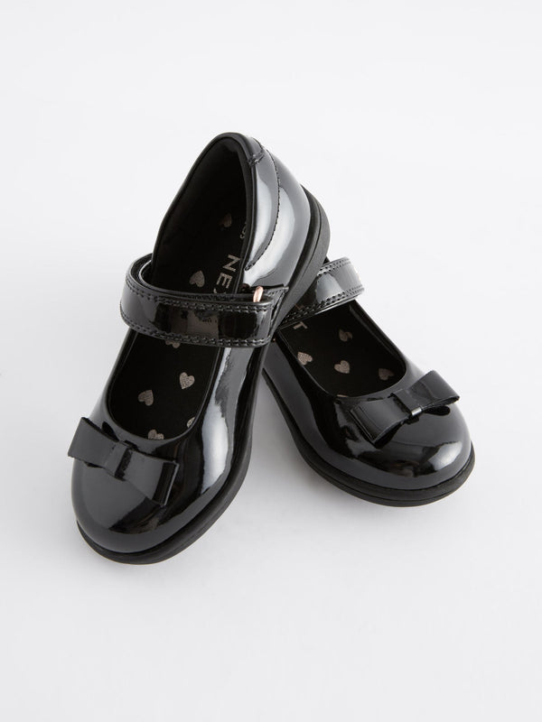 Black Patent Infant School Bow Mary Jane Shoes