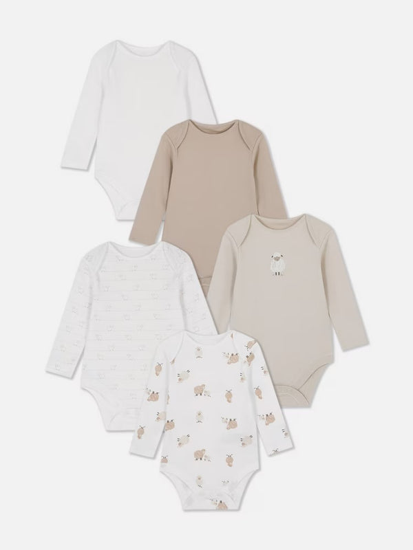 5 pk sheep bodysuits