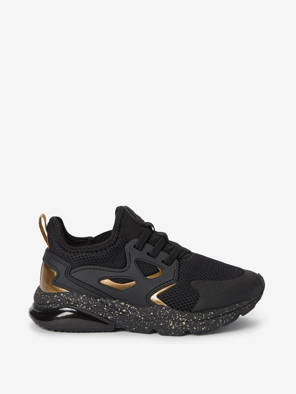 Black/Gold Standard Fit (F) Pull On Trainers