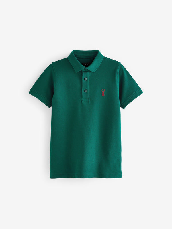 Green Dark Short Sleeve Polo Shirt (3-16yrs)