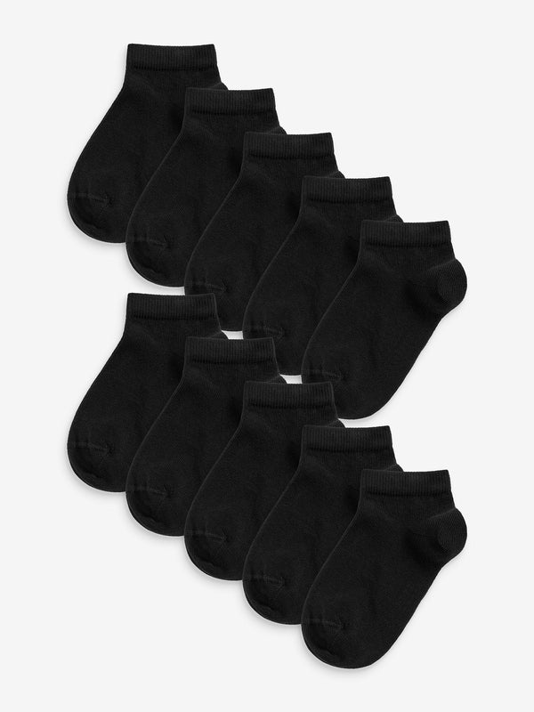 Black 10 Pack Trainer Socks