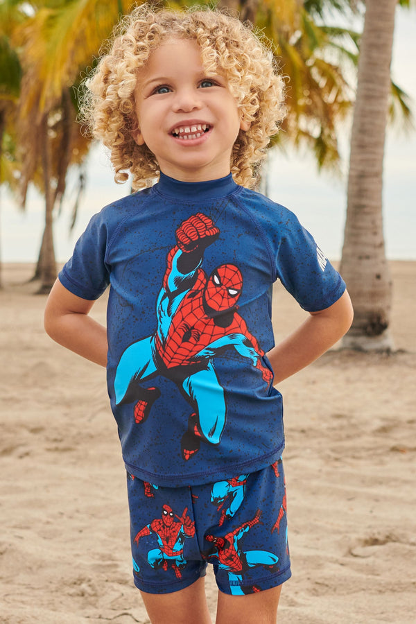 Spider-Man Cobalt Blue 2 Piece Sunsafe Top And Shorts Set (3mths-7yrs)