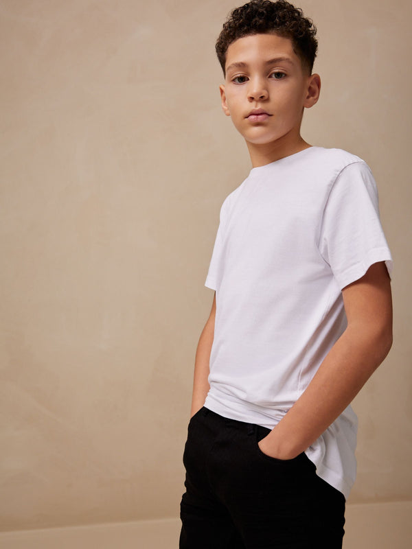 White Regular Fit Short Sleeve T-Shirt (3-16yrs)
