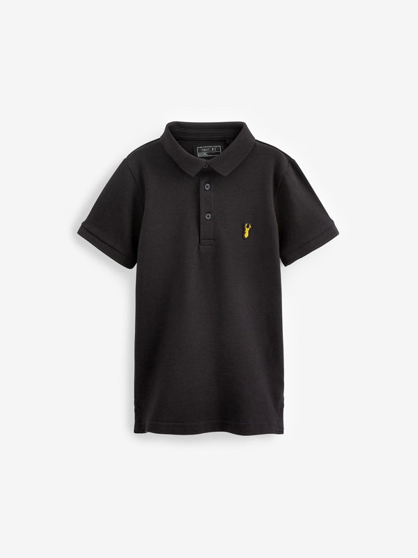 Black Short Sleeve Polo Shirt (3-16yrs)
