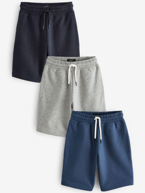 Navy/Grey/Blue 3 Pack Basic Jersey Shorts (3-16yrs)
