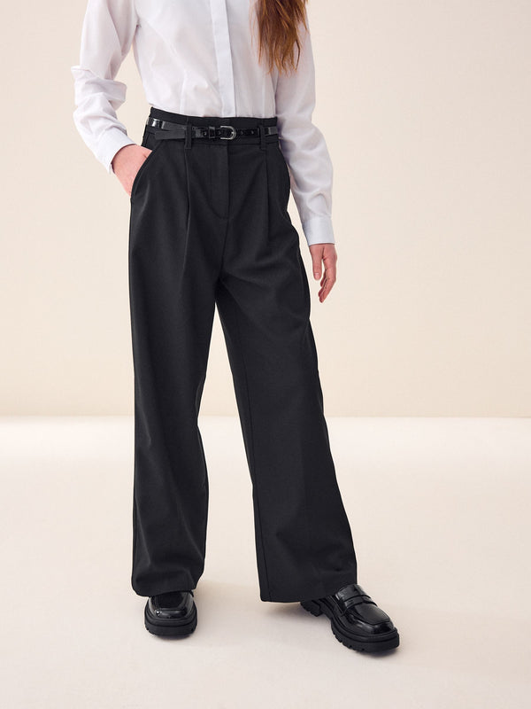 Black Senior Wide Leg Belted School Trousers (9-18yrs)