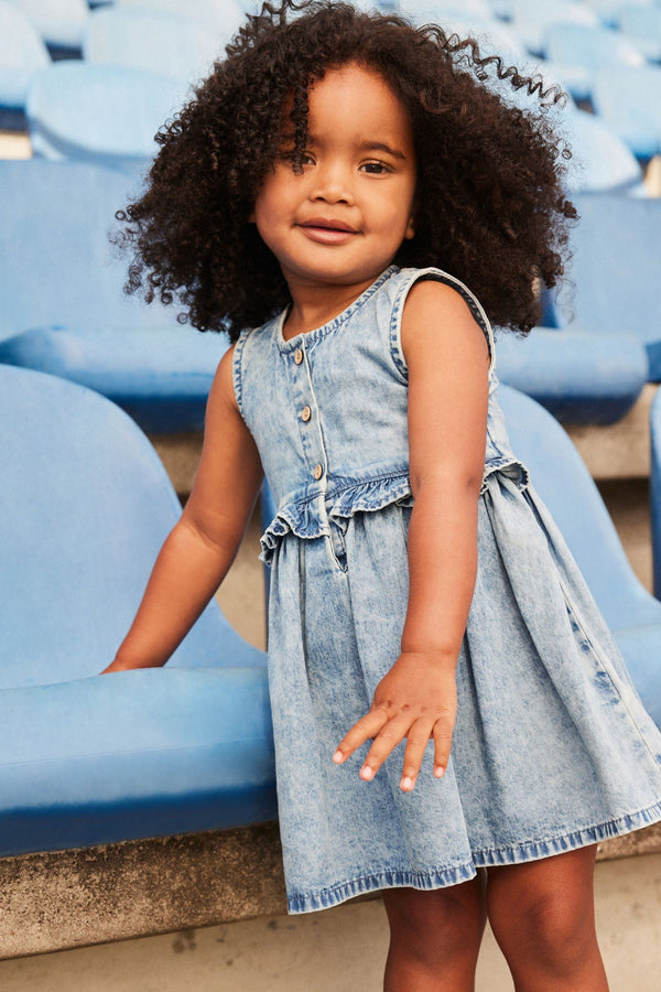 Blue Denim Peplum Dress (3mths-8yrs)