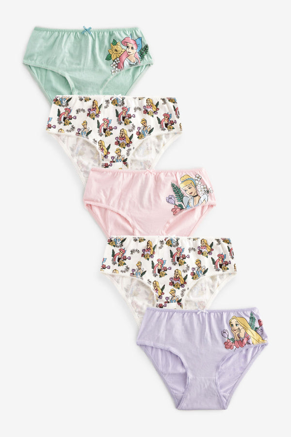 Multi Disney Princesses 100% Cotton Briefs 5 Pack (1.5-10yrs)