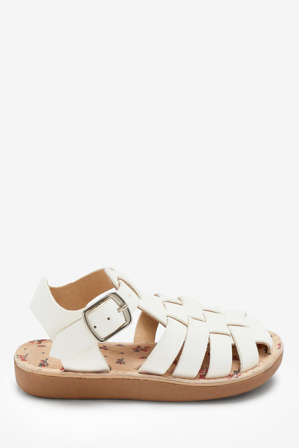 White Fisherman Leather Sandals