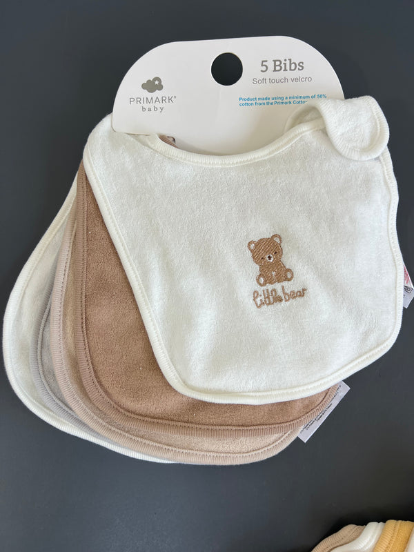 Primark Bear 5pk bibs