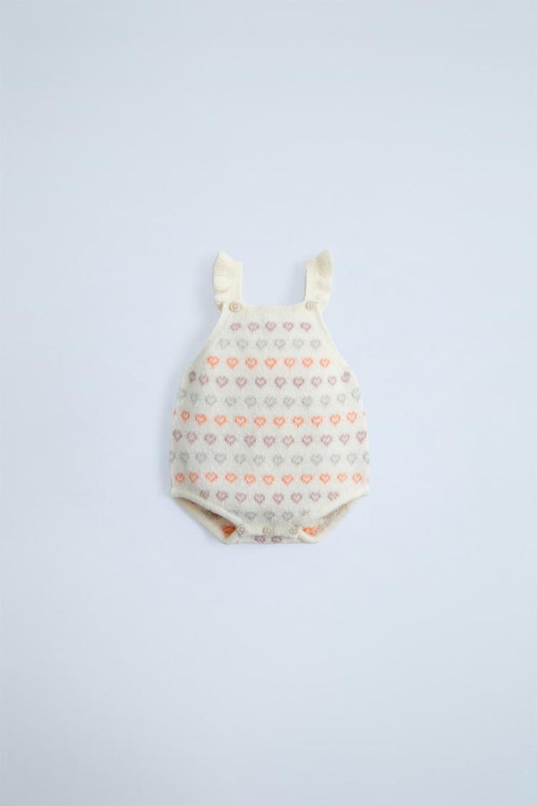 ZARA knitted heart bloomer romper