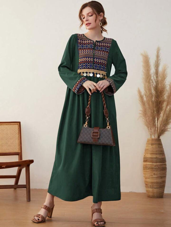 Ramdan Embroidery dress green