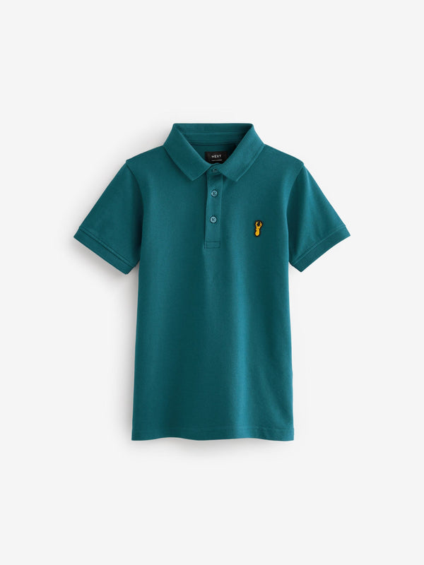 Blue Teal Short Sleeve Polo Shirt (3-16yrs)