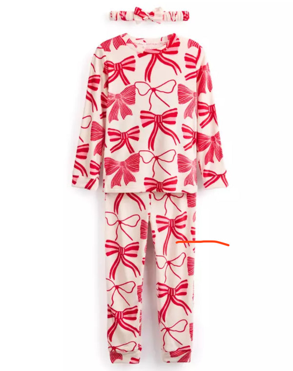 Tu Red Bow Slinky Pyjama Set With Headband