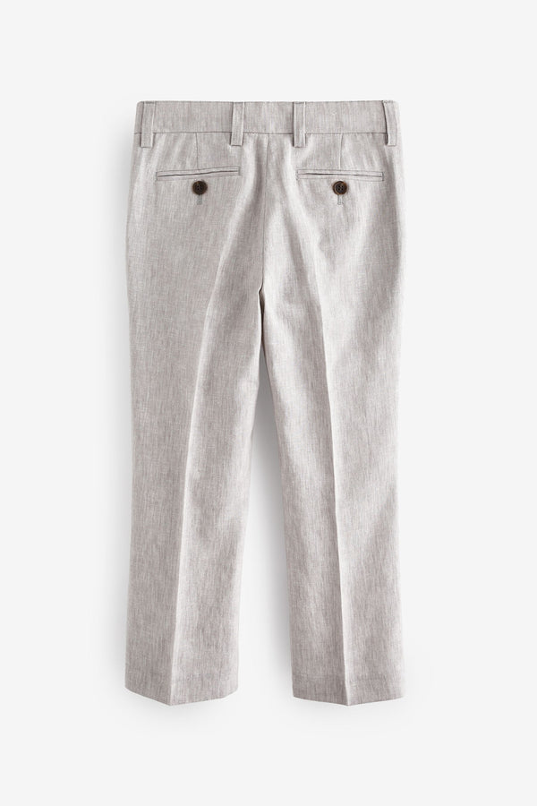 Grey Linen Blend Suit Trousers (12mths-16yrs)